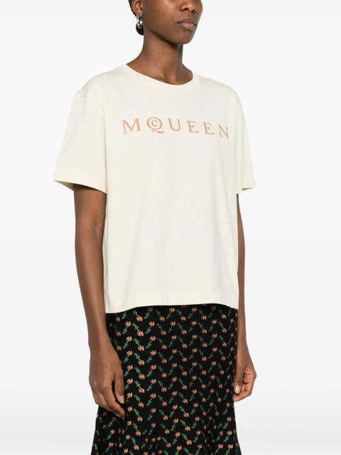 Alexander McQueen logo T-shirt - Neutrals