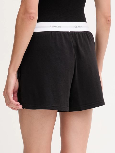 Calvin Klein Underwear szorty bawełniane lounge damskie kolor czarny melanżowe high waist LV00QS7517 - zdjęcie produktu nr 2