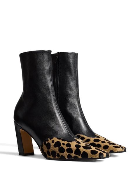 KHAITE 85mm Nevada hyena-print square toe boots - Black - zdjęcie produktu nr 2