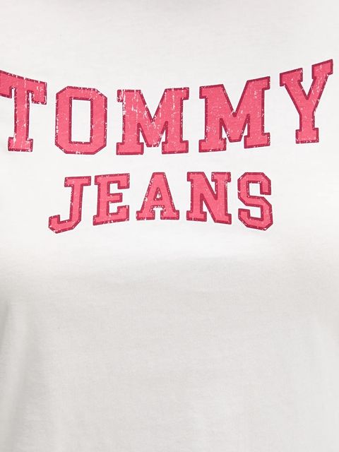 Tommy Jeans t-shirt bawełniany damski kolor beżowy DW0DW21966