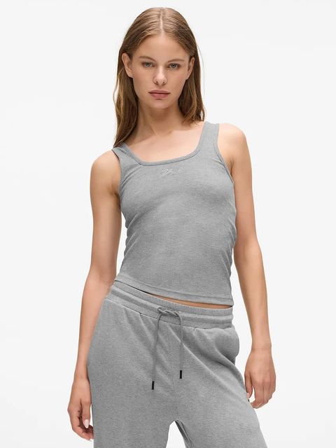 Karl Lagerfeld top kolor szary A4W44019 - zdjęcie produktu nr 1