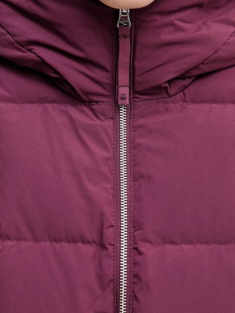 United Colors of Benetton kurtka puchowa kolor fioletowy zimowa oversize 22T6DN086