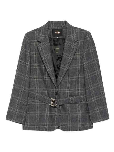 Maje checked belted blazer - Grey - zdjęcie produktu nr 1