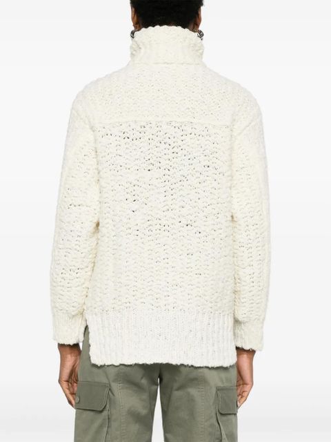 Moncler Grenoble polo-neck sweater - White
