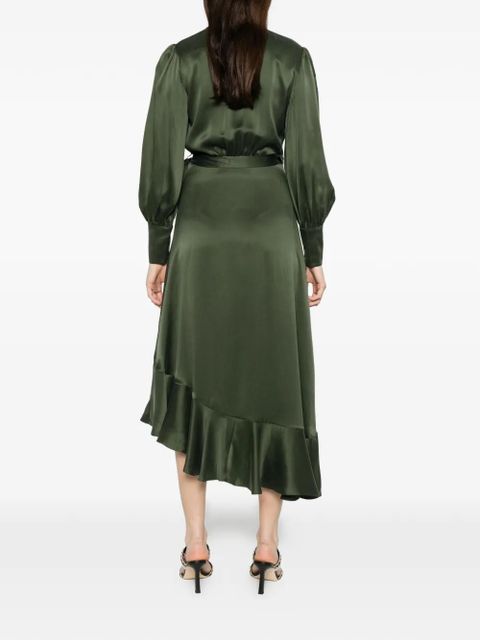 ZIMMERMANN ruffled wrap-style asymmetric dress - Green