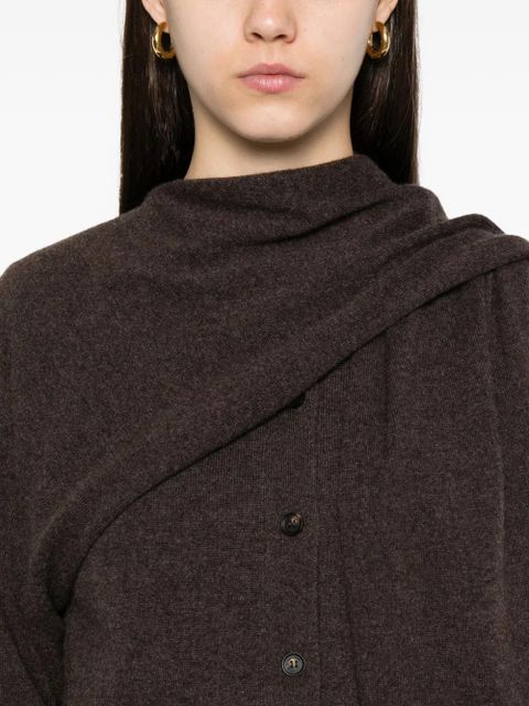 Ferragamo asymmetric button-up cardigan - Brown