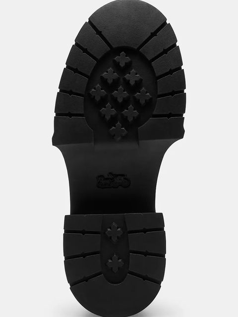 Coach botki skórzane Leah Platform damskie kolor czarny na słupku CCH88