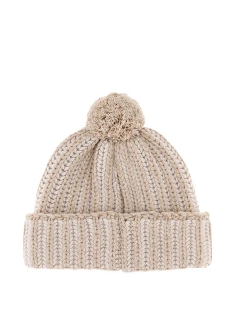 FENDI embroidered pompom beanie hat - Neutrals - zdjęcie produktu nr 2