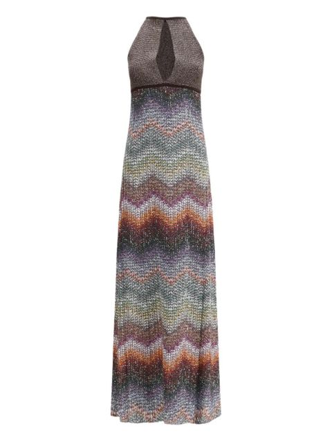 Missoni sleeveless zig-zag maxi dress - Brown - zdjęcie produktu nr 1
