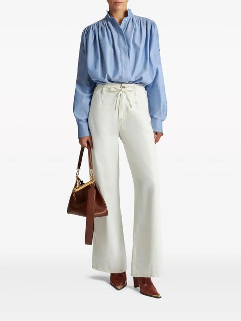 ETRO belted high-rise wide-leg jeans - White