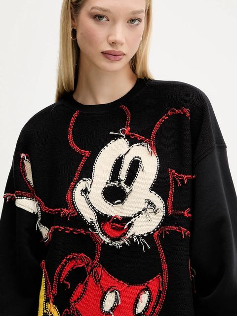 Desigual bluza HELLO MICKEY damska kolor czarny wzorzysta 25WWSK14 - zdjęcie produktu nr 2