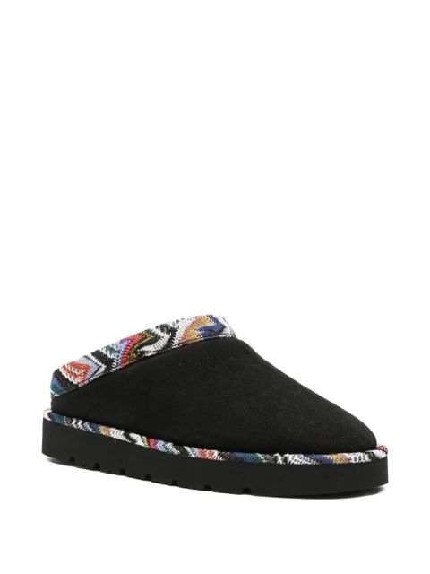 Missoni patterned-trim slippers - Black - zdjęcie produktu nr 2
