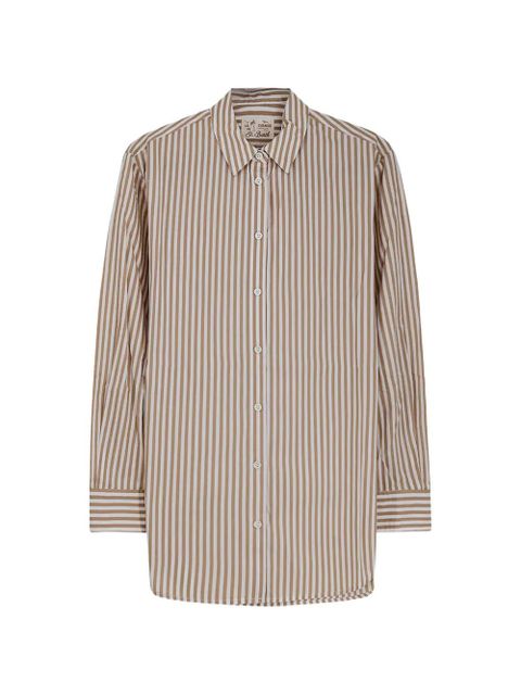 MC2 Saint Barth striped logo embroid shirt - Neutrals - zdjęcie produktu nr 1