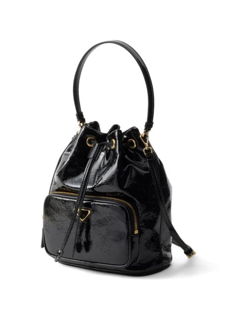 Prada Duet patent leather bucket bag - Black