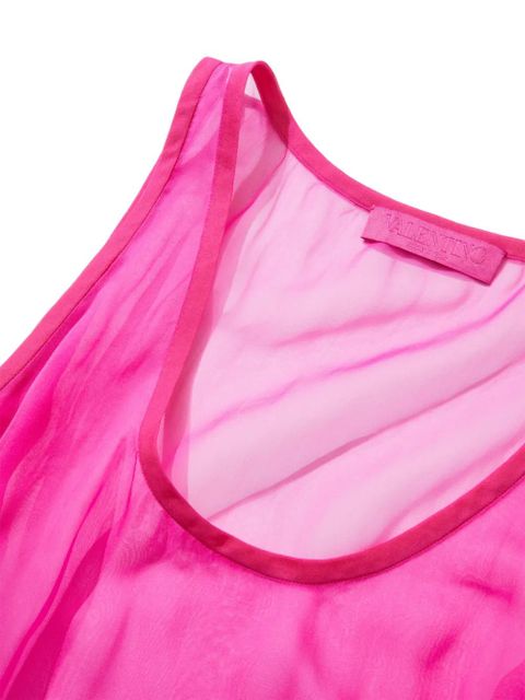Valentino Garavani semi-sheer silk chiffon tank top - Pink - zdjęcie produktu nr 2