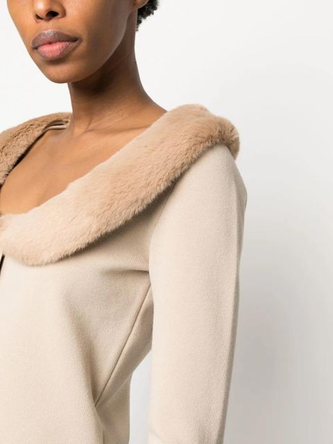 Blumarine scoop-neck knitted cardigan - Brown