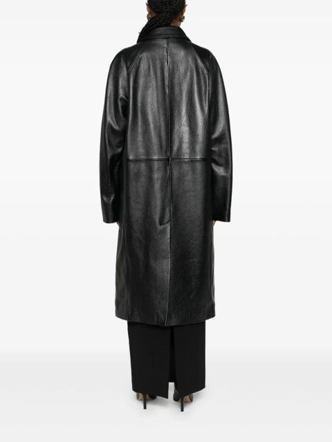 TOTEME raglan-sleeves leather coat - Black