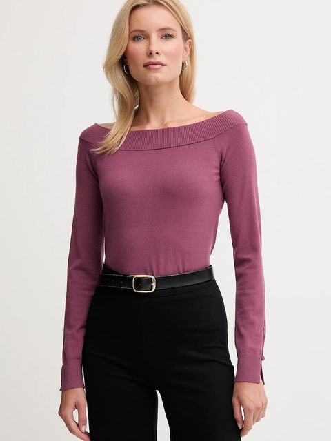 United Colors of Benetton sweter damski kolor fioletowy lekki 1W2AD10E0 - zdjęcie produktu nr 1