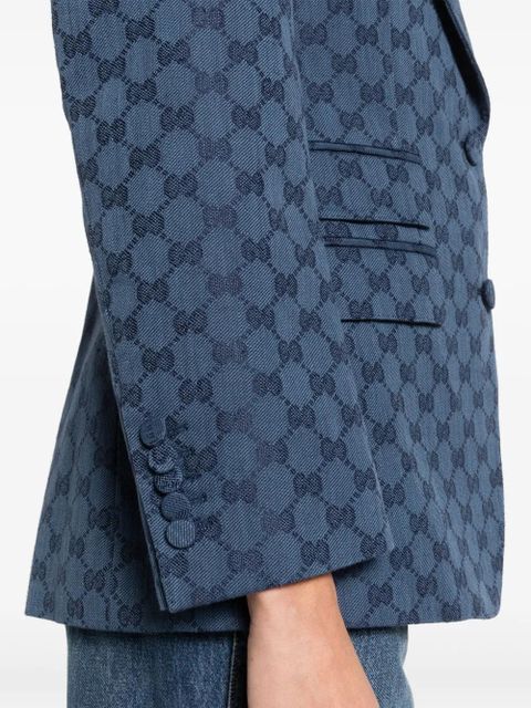 Gucci GG-jacquard single-breasted blazer - Blue