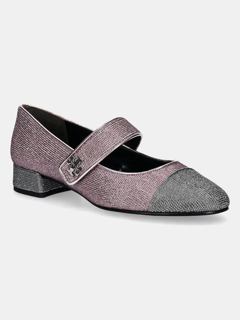 Tory Burch czółenka zamszowe Cap-Toe Mary Jane Pave Heel Ballet - zdjęcie produktu nr 1