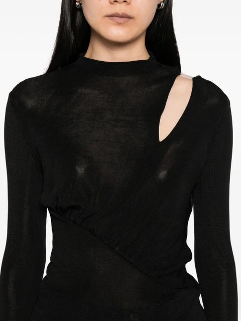 Self-Portrait cut out blouse - Black