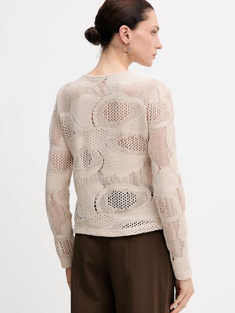 Sisley sweter damski kolor beżowy lekki 3IIDL107T