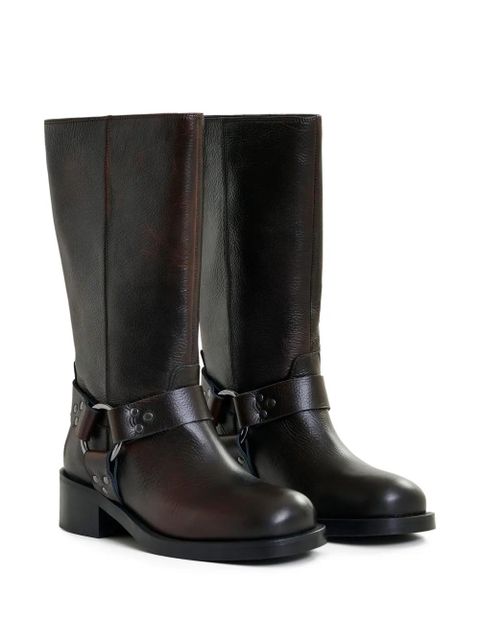Essentiel Antwerp Idakar buckle leather boots - Black