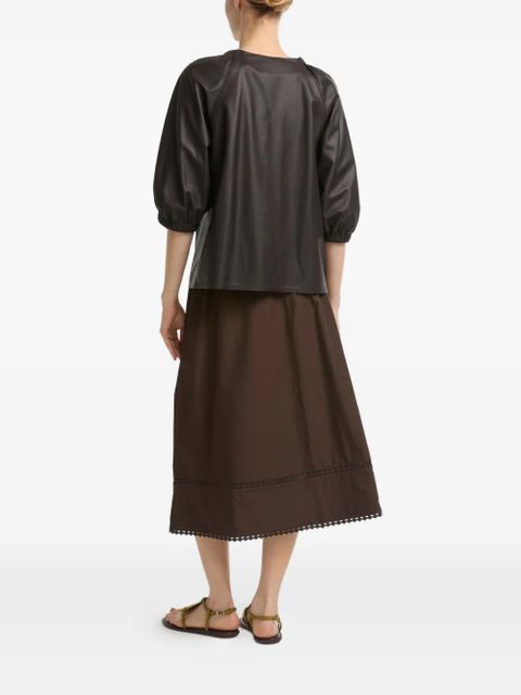 Yves Salomon flowing leather top - Brown