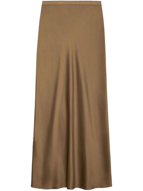 ANINE BING Bar silk midi skirt - Brown - zdjęcie produktu nr 1