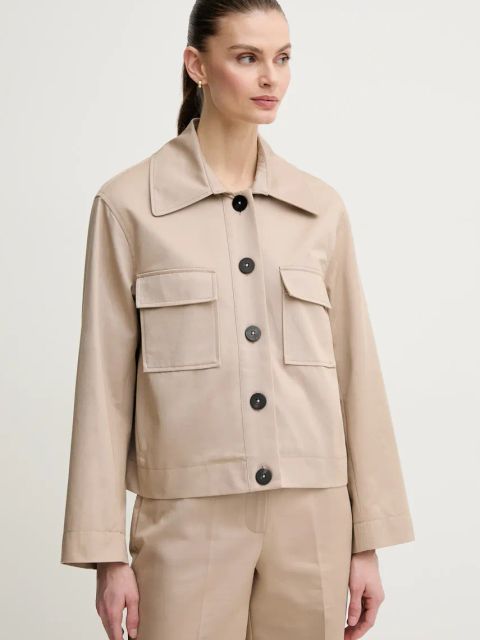 Pedro del Hierro kurtka bawełniana kolor beżowy przejściowa 6759164