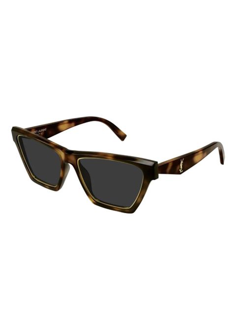Saint Laurent Eyewear logo-print sunglasses - Brown - zdjęcie produktu nr 2