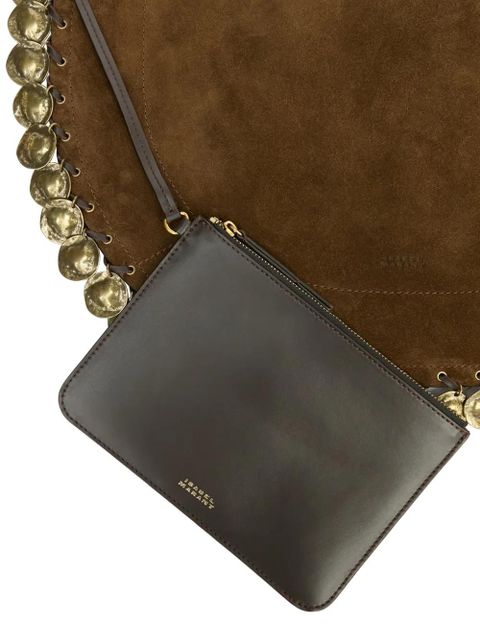 ISABEL MARANT Oskan Hobo Soft braided medallion-embellishment shoulder bag - Brown