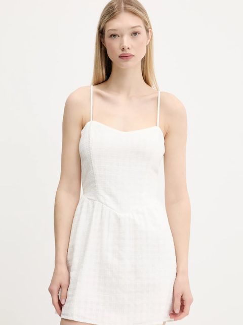 Hollister Co. sukienka bawełniana kolor biały mini rozkloszowana KI359-5251