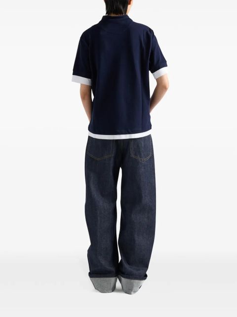 Prada triangle logo polo shirt - Blue