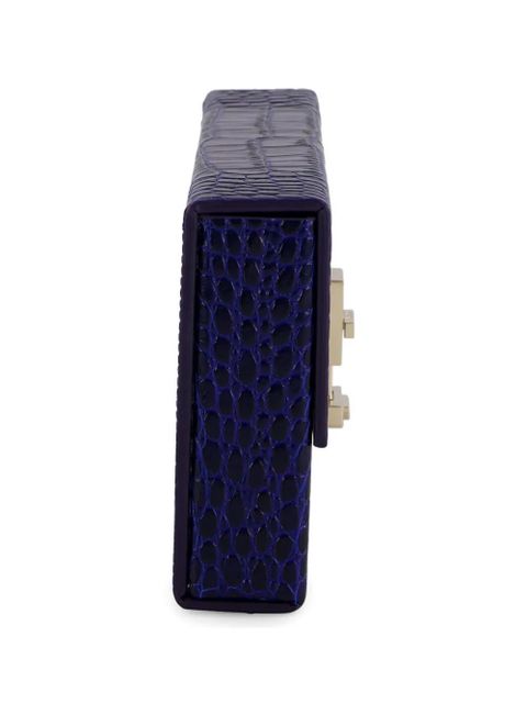 TOM FORD crocodile-effect leather clutch - Blue