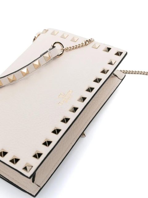 Valentino Garavani Rockstud leather crossbody bag - Neutrals
