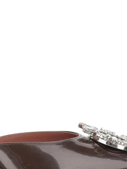 Amina Muaddi 95mm Begum slingback crystal-embellished pumps - Brown