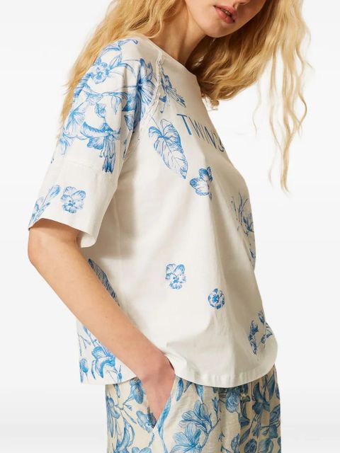 TWINSET floral-print T-shirt - White