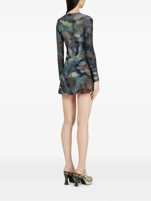 Diesel D-Uplo abstract-pattern mini dress - Blue