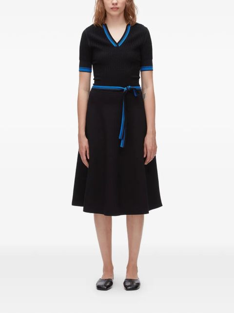 3.1 Phillip Lim textured rib polo midi dress - Black - zdjęcie produktu nr 1