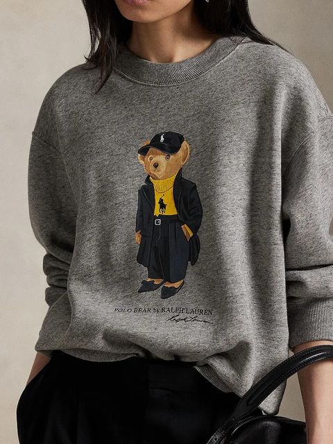 Polo Ralph Lauren bluza damska kolor szary z nadrukiem 211A87104