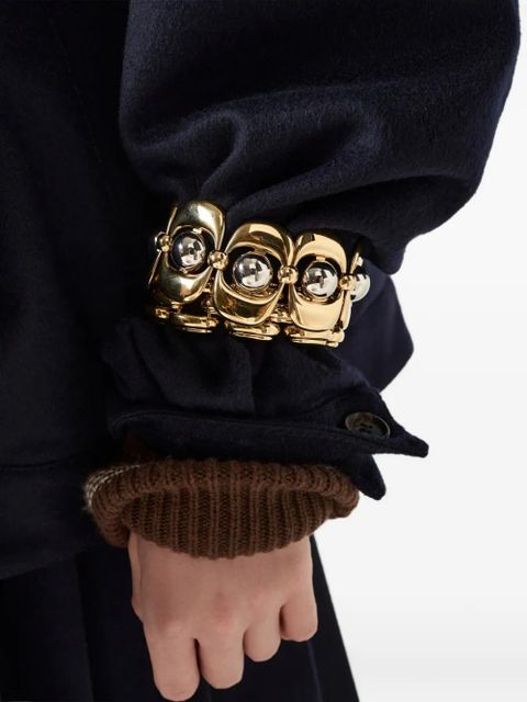 Miu Miu embroidered-logo zipped sweatshirt - Blue