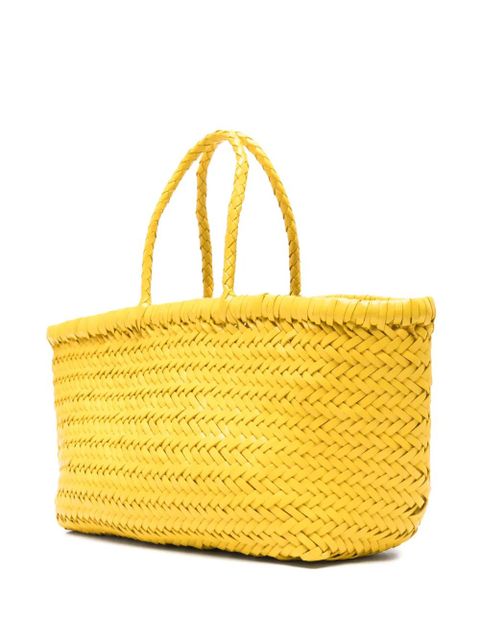 DRAGON DIFFUSION woven handle tote bag - Yellow