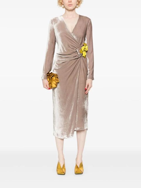 Blumarine velvet midi dress - Grey - zdjęcie produktu nr 2