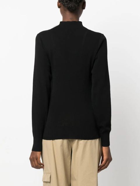 LEMAIRE high-neck wool cardigan - Black