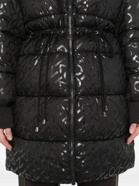 PINKO logo-print puffer coat - Black