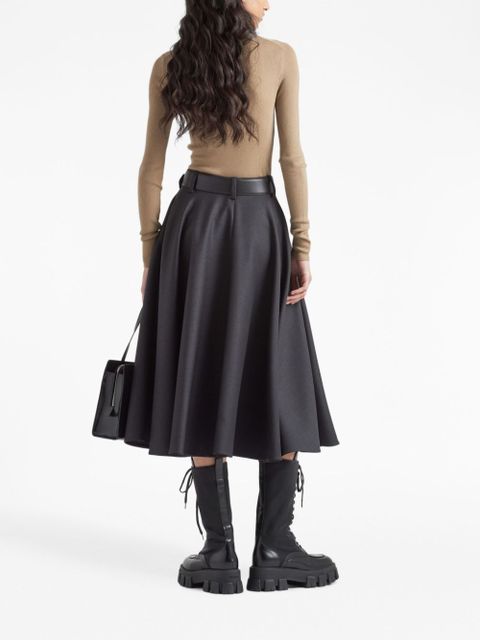 Prada logo-intarsia roll-neck jumper - Brown