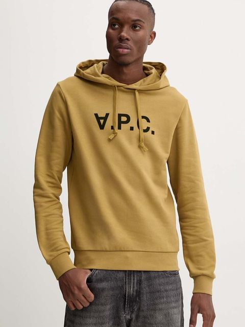 A.P.C. bluza bawełniana hoodie standard grand vpc GOTS kolor żółty z kapturem COHBN.M27908 - zdjęcie produktu nr 1