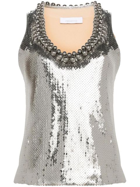 Rabanne sequin-embellished top - Silver - zdjęcie produktu nr 1