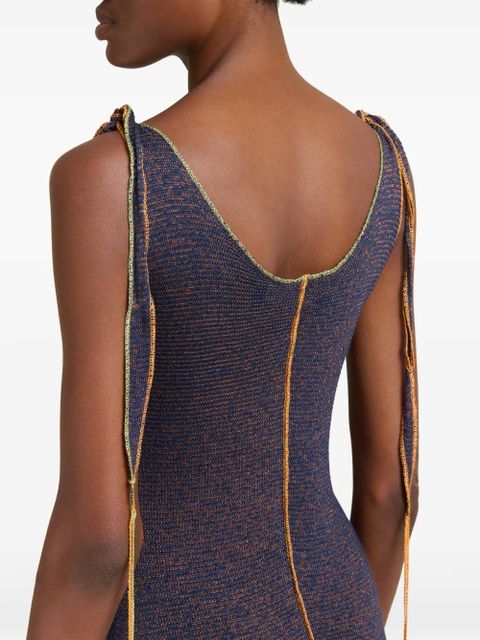 Marni tie-strap knitted maxi dress - Blue